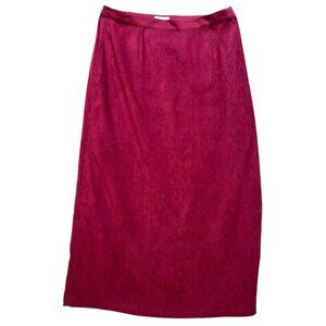 Christopher & Banks Womens Straight Midi Pencil Skirt 12 Red Stretch  Size Zip